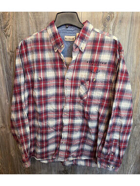 Pendleton Whisky BackpackeR L/S Flannel Shirt Size 2XL Plaid Embroidered Promo